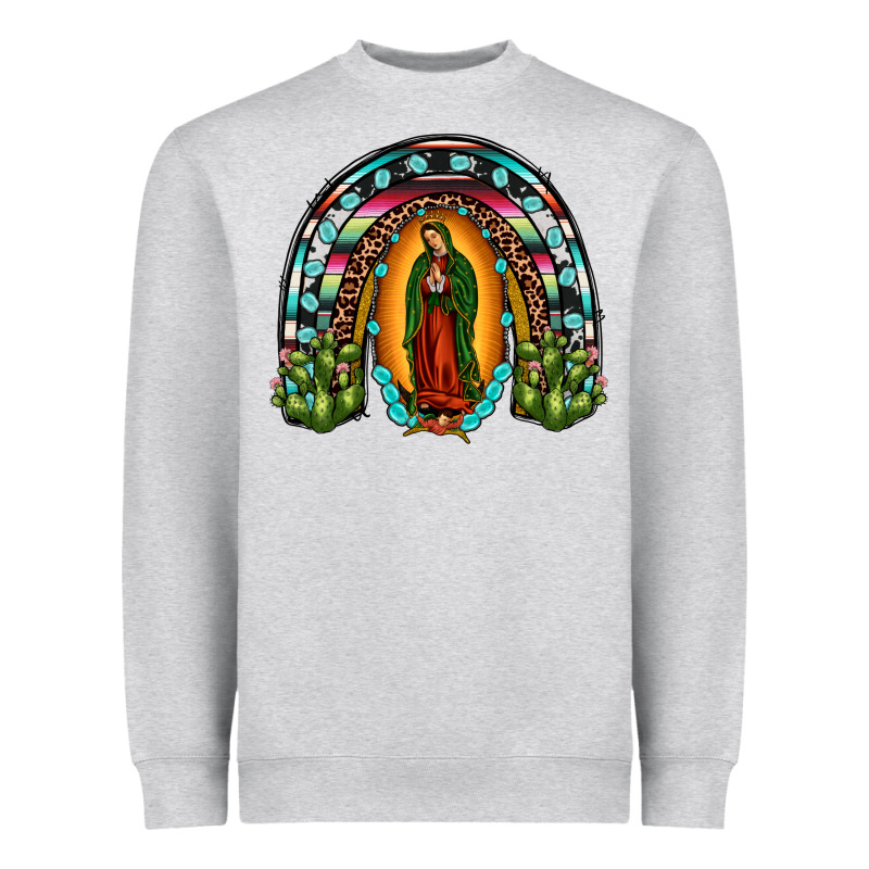 Our Lady Of Guadalupe Rainbow Heavyweight Sweatshirt by JahusDesignShop | Teevron