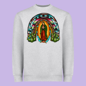 Our Lady Of Guadalupe Rainbow Heavyweight Sweatshirt Designed By Jahusdesignshop