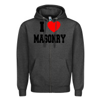 Charcoal Heather i love masonry Zipper Hoodie - linhVisuals