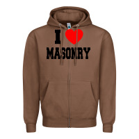 Chestnut i love masonry Zipper Hoodie - linhVisuals