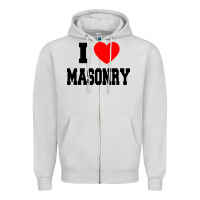Dove Grey i love masonry Zipper Hoodie - linhVisuals