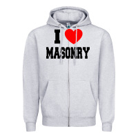Heather Grey i love masonry Zipper Hoodie - linhVisuals
