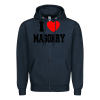 Navy i love masonry Zipper Hoodie - linhVisuals
