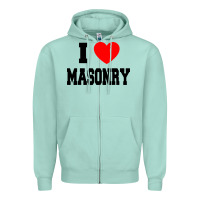 Seafoam i love masonry Zipper Hoodie - linhVisuals