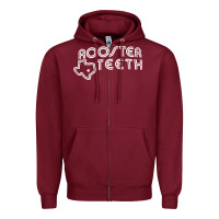 Burgundy rooster teeth Zipper Hoodie - linhVisuals