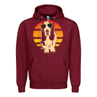 Burgundy retro basset hound t shirt men women kids gift t shirt Zipper Hoodie - linhVisuals