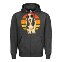 Charcoal Heather retro basset hound t shirt men women kids gift t shirt Zipper Hoodie - linhVisuals