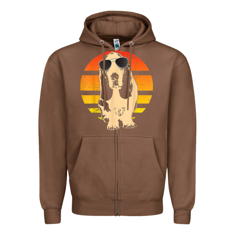 Retro Basset Hound T Shirt Men Women Kids Gift T Shirt Zipper Hoodie by linhVisuals | Teevron