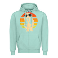 Seafoam retro basset hound t shirt men women kids gift t shirt Zipper Hoodie - linhVisuals