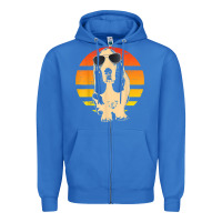 True Royal retro basset hound t shirt men women kids gift t shirt Zipper Hoodie - linhVisuals