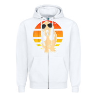 White retro basset hound t shirt men women kids gift t shirt Zipper Hoodie - linhVisuals