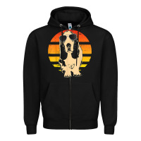 Black retro basset hound t shirt men women kids gift t shirt Zipper Hoodie - linhVisuals