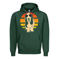 Sports Green retro basset hound t shirt men women kids gift t shirt Zipper Hoodie - linhVisuals