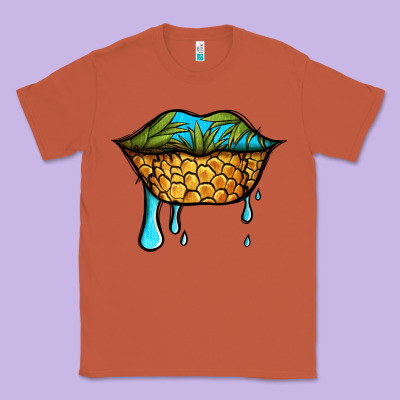 Summer Vibes Pineapple Lips Classic Tee Designed By Jasminsmagicworld