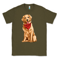 Army Green golden retriever Classic Tee - Artiststas