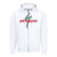 White Specialized Bikes Bicycle Zipper Hoodie - linhVisuals