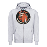 Heather Grey as slow as possible Zipper Hoodie - linhVisuals