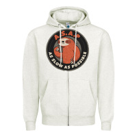 Oatmeal Heather as slow as possible Zipper Hoodie - linhVisuals