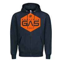 Navy beratnas gas Zipper Hoodie - linhVisuals