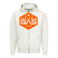 Oatmeal Heather beratnas gas Zipper Hoodie - linhVisuals