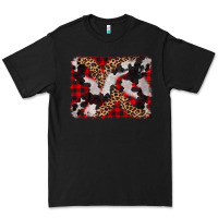 Black cowhide buffalo plaid leopad background Premium Tee - CowCowDesign