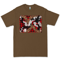 Cacao cowhide buffalo plaid leopad background Premium Tee - CowCowDesign