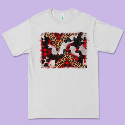 Cowhide Buffalo Plaid Leopad Background Premium Tee Designed By Cowcowdesign