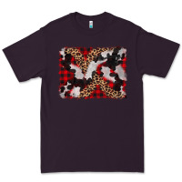 Plum cowhide buffalo plaid leopad background Premium Tee - CowCowDesign