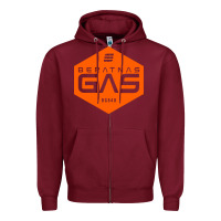 Burgundy beratnas gas Zipper Hoodie - linhVisuals