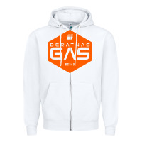 White beratnas gas Zipper Hoodie - linhVisuals