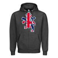 Charcoal Heather great britain national Zipper Hoodie - linhVisuals
