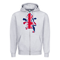 Heather Grey great britain national Zipper Hoodie - linhVisuals