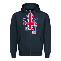 Navy great britain national Zipper Hoodie - linhVisuals