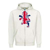 Oatmeal Heather great britain national Zipper Hoodie - linhVisuals