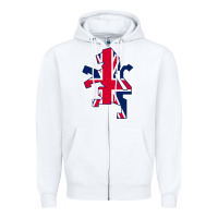White great britain national Zipper Hoodie - linhVisuals