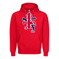 Red great britain national Zipper Hoodie - linhVisuals