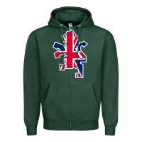 Sports Green great britain national Zipper Hoodie - linhVisuals