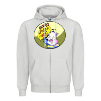 Dove Grey bloaty pizza hog Zipper Hoodie - linhVisuals