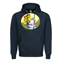 Navy bloaty pizza hog Zipper Hoodie - linhVisuals