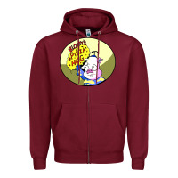 Burgundy bloaty pizza hog Zipper Hoodie - linhVisuals
