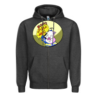 Charcoal Heather bloaty pizza hog Zipper Hoodie - linhVisuals