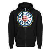 Black hockey night in canada 1 Zipper Hoodie - linhVisuals