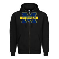 Black michigan Zipper Hoodie - linhVisuals