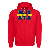 Red michigan Zipper Hoodie - linhVisuals