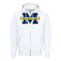 White michigan Zipper Hoodie - linhVisuals