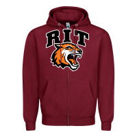 Burgundy tiger Zipper Hoodie - linhVisuals