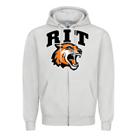 Dove Grey tiger Zipper Hoodie - linhVisuals