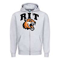 Heather Grey tiger Zipper Hoodie - linhVisuals
