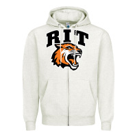 Oatmeal Heather tiger Zipper Hoodie - linhVisuals