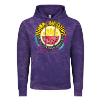 Cloud Purple Hello Summer Vintage Hoodie - CowhideDigitalArt